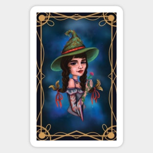 Chocolate hair cancer witch Sticker